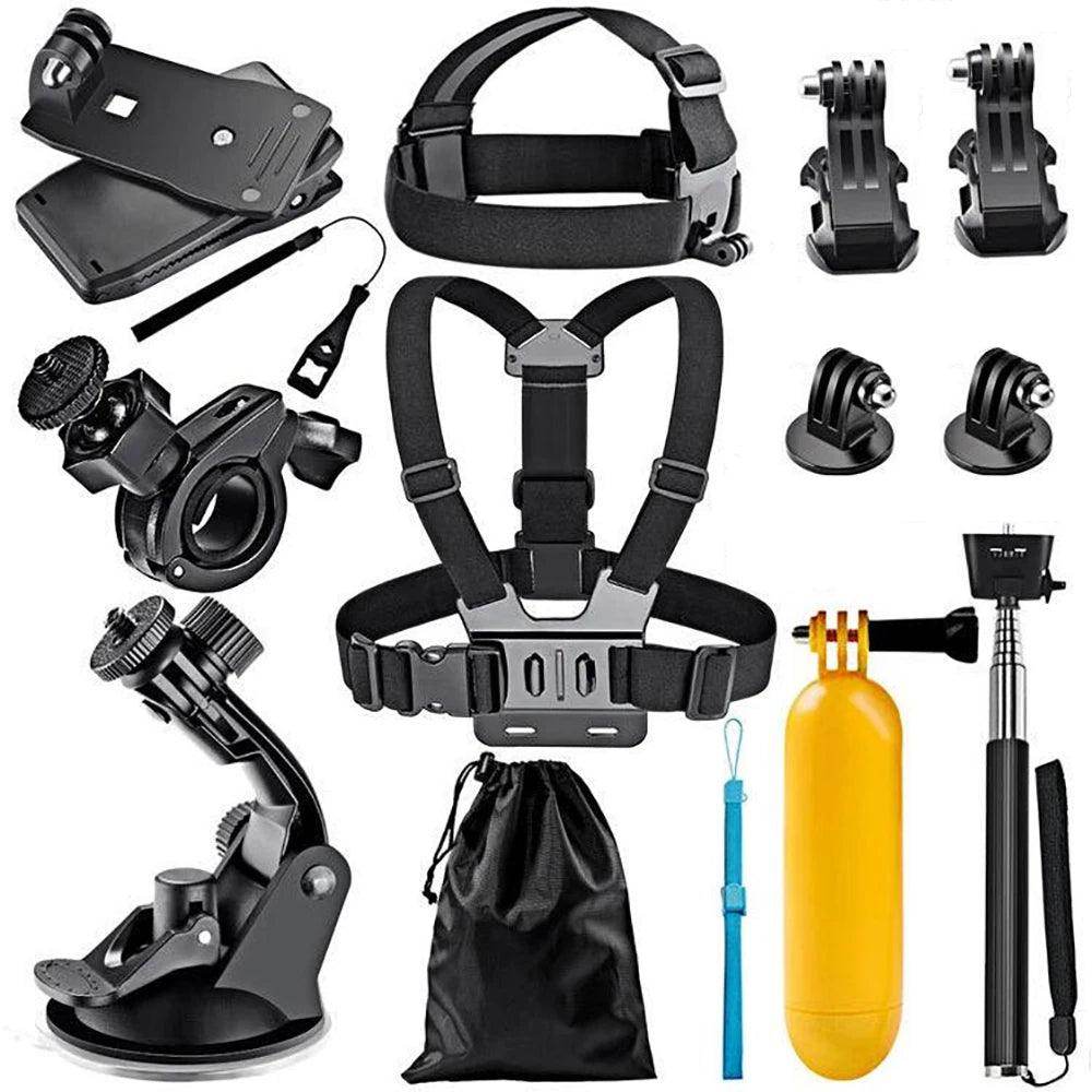 Action Camera Accessories Kit Mounts, Straps, Adapters - P12 Hub Europe