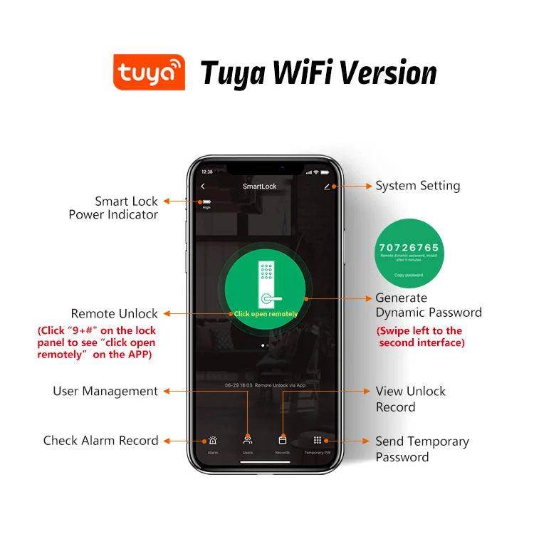 WiFi Sliding Door Lock | IP66, Fingerprint, Card, Code, Glass/Aluminum - P12 Hub Europe