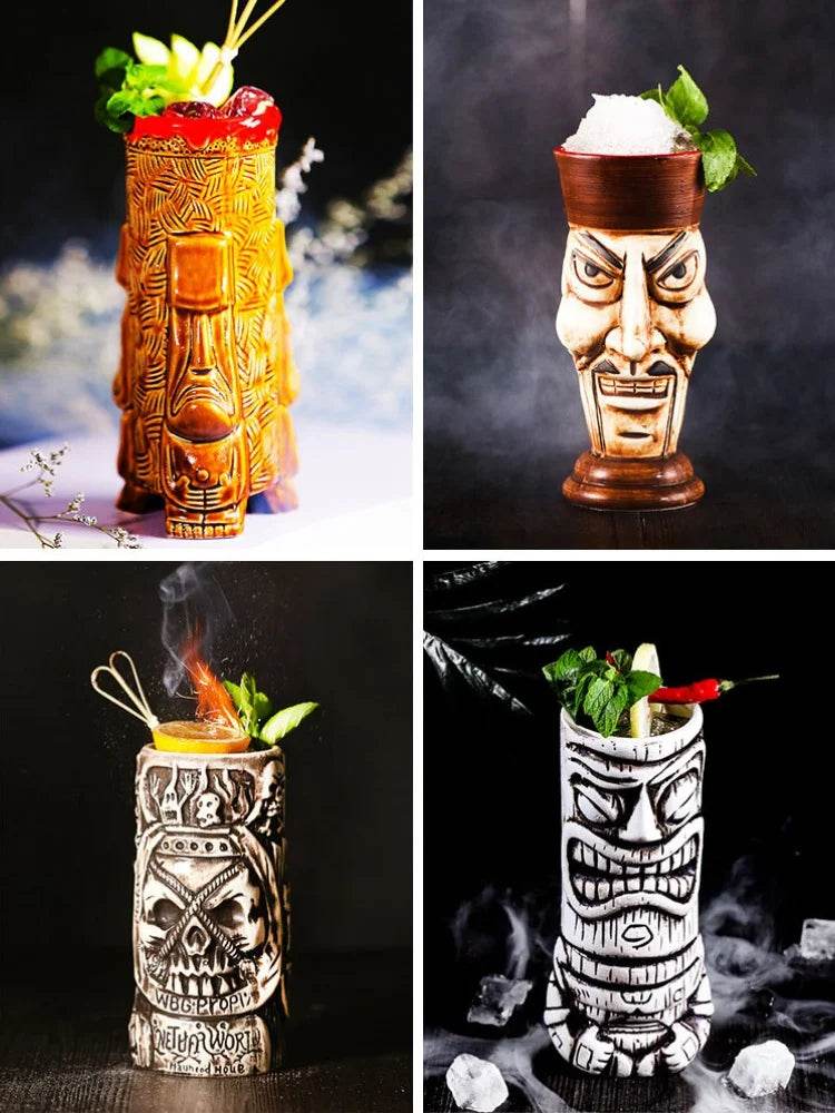 Personalized Hawaiian cocktail cups,tiki bar tiki cups,tiki mugs,creative cups, ceramic cups, zombie cups,drinkware - P12 Hub Europe