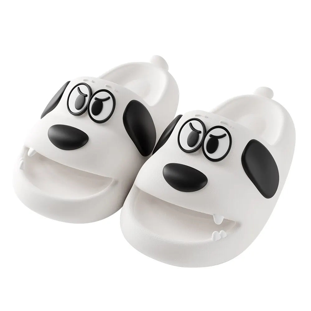 Feslishoet Catroon Dog Thick Slippers Soled Non Slip Slides Bathroom Summer Comfy Shoes Indoor and Outdoor
