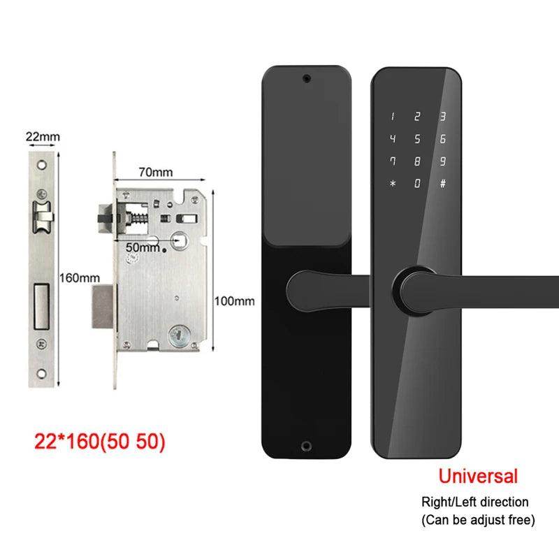 Smart Door Lock | Keypad, Card, Key, Bluetooth, 35-60mm - P12 Hub Europe