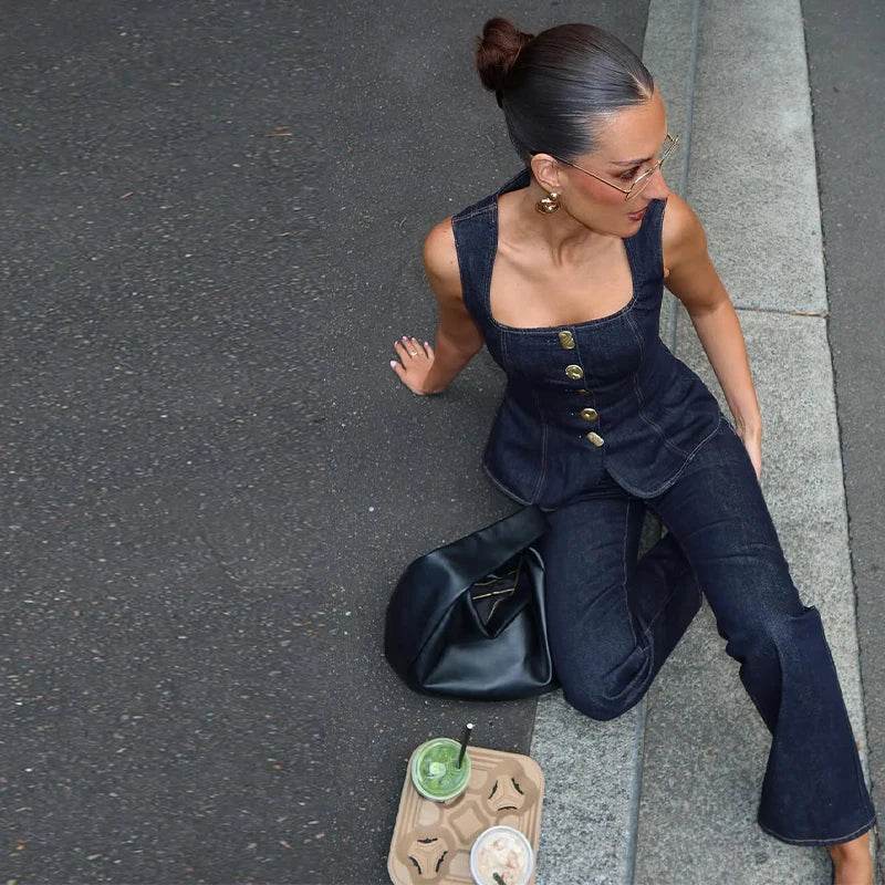 Women Vintage Denim Set - P12 Hub Europe