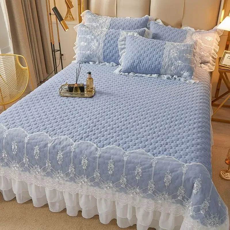 Quilted Thicken White Bed Sheet Summer Bedspread Couple 2 People Bed Linens Luxury Double Bed Bedding King Size 180x240cm - P12 Hub Europe