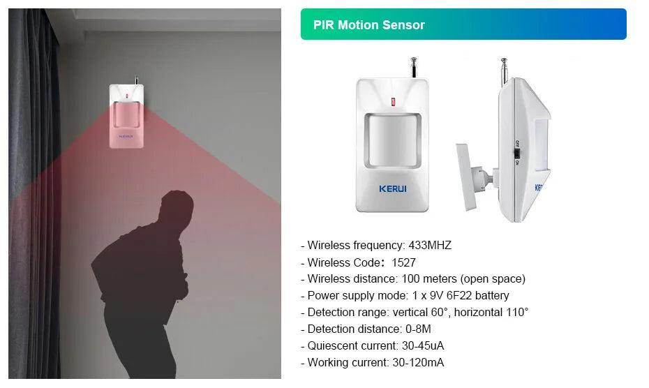 Alarm KERUI WiFi Smart 110dB - P12 Hub Europe