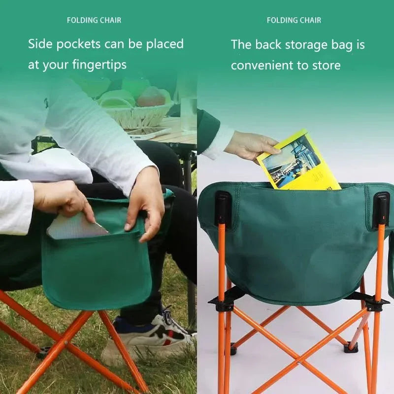 Camping Folding Moon Chair Portable Chair Lightweight Camping Chair Picnic Fishing Small Horse Stool Student Sketching Outdoor
