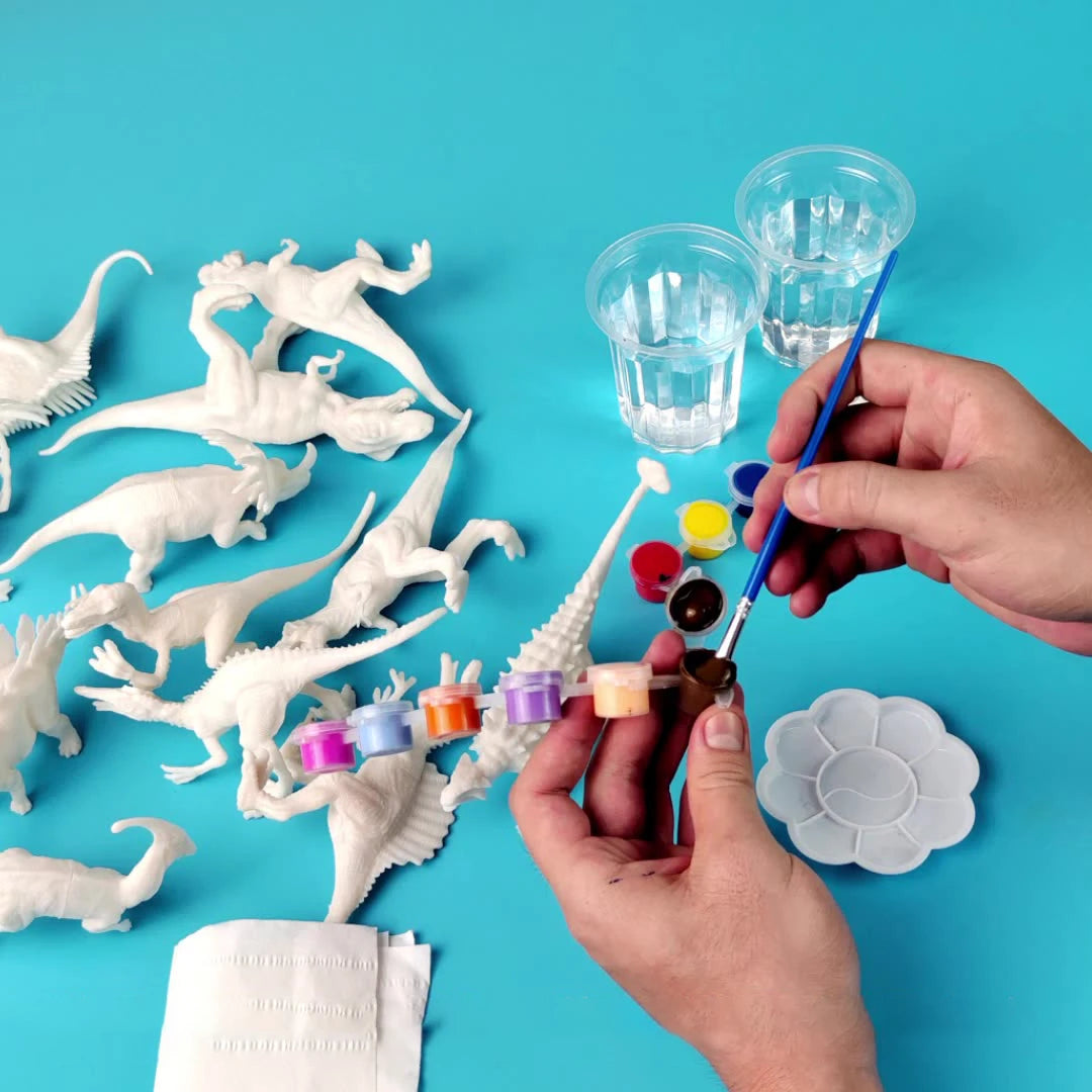 6pcs/8pcs, DIY Coloring Dinosaur Toys, Graffiti White Model Paintable Toy, Children's Creative Fill-in-the-Blank Puzzle Toy Gift