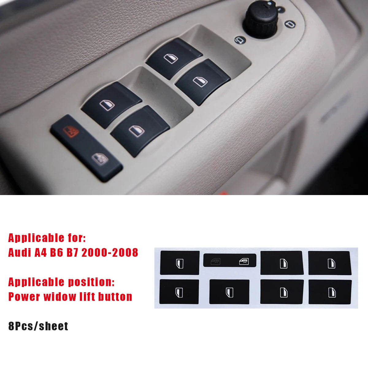 For Audi A4 B6 B7 Repair Sticker 2000 To 2008 Power Window Switch Button Repair Kit For Dashboard Panel ESP Alarm Climate Button