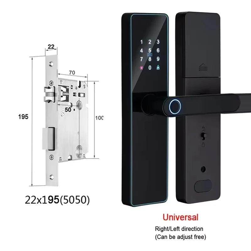 Fingerprint Door Lock | App, Remote, Handle, Card, Code - P12 Hub Europe