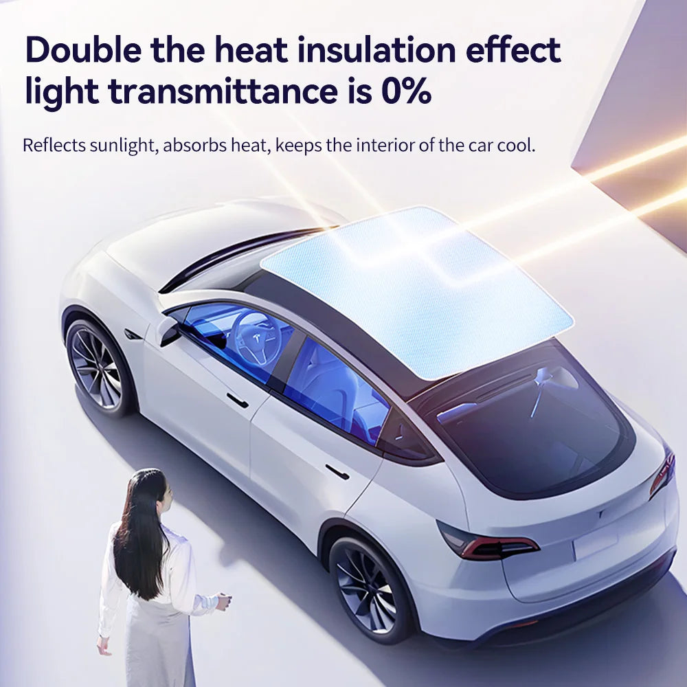 YZ For Tesla 2025 Highland Model 3 Model Y Starship Ice Frost Sun Shades Honeycomb Glass Screen Sunshade Front Rear Sunroof