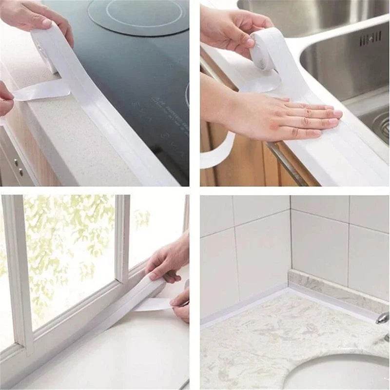 Waterproof Wall Tape Stickers Bathroom Kitchen Cardboard Seal Strip Bathroom Shower Sink Bathtub Caulk Tape Contour Home Posters - P12 Hub Europe