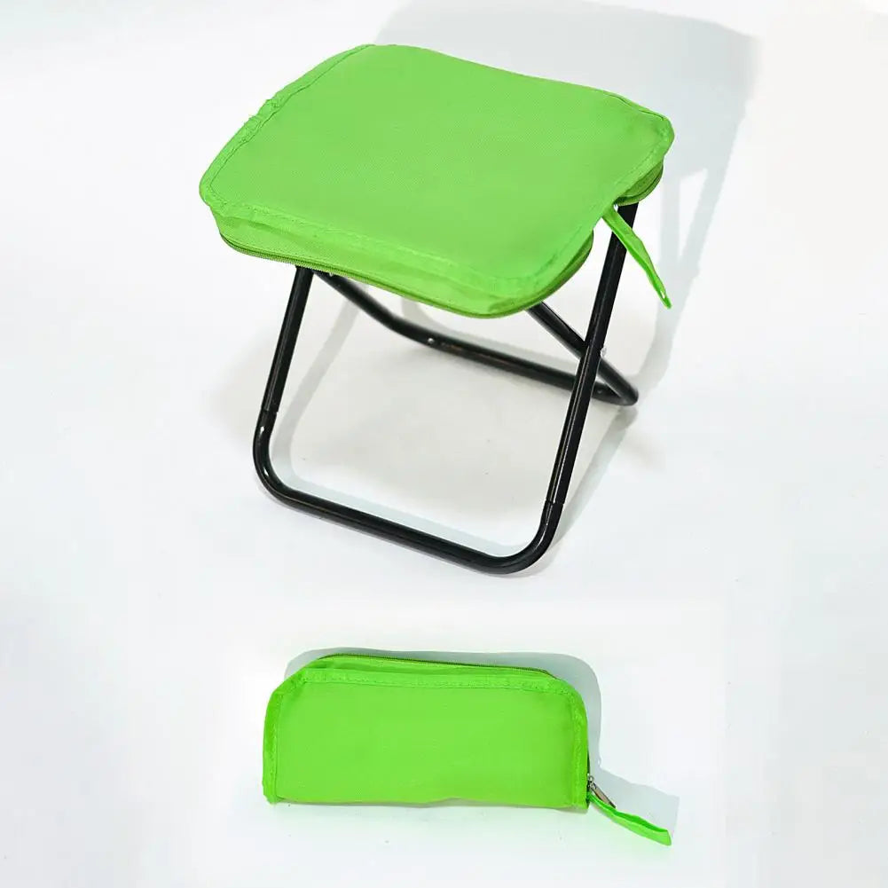 Outdoor Folding Stool with Bag Camping Backpacking Beach Picnic Fishing Chair Collapsible Chair Seat Carbon Steel Folding Stool