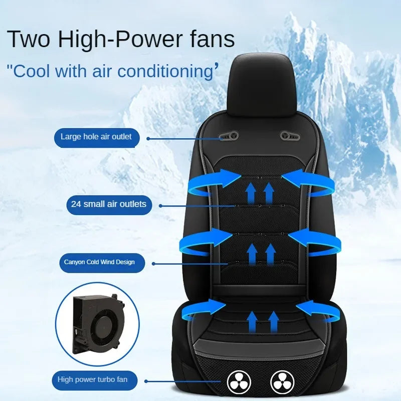 Universal Air Conditioned Seat Cover Cooling Car Seat Cushion DC 12V/24V Car ventilated seat Cover With 24 air outlets