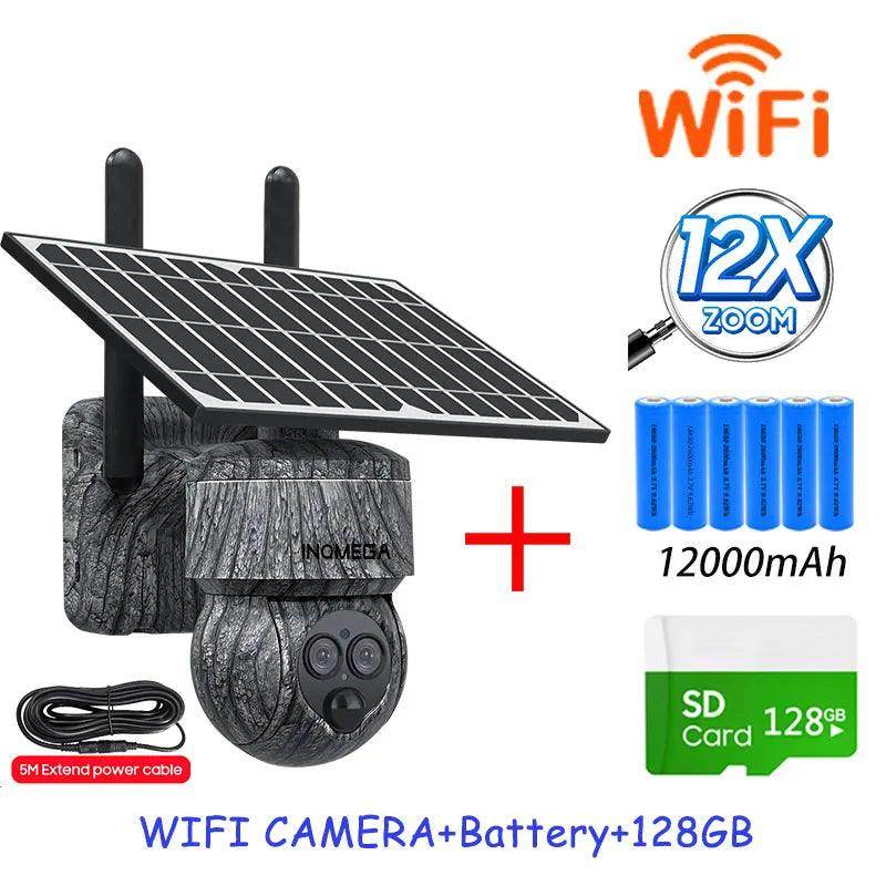 Solar Camera 4G/WiFi 8MP, Human Detect, Outdoor CCTV - P12 Hub Europe