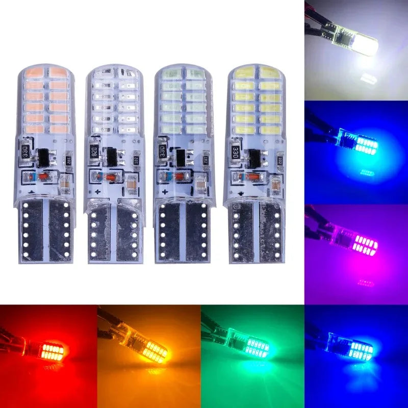 2pcs LED silica gel T10 light bulb flashing Signal Lamp Car Clearance lights position light Strobe stoplight Warning taillights