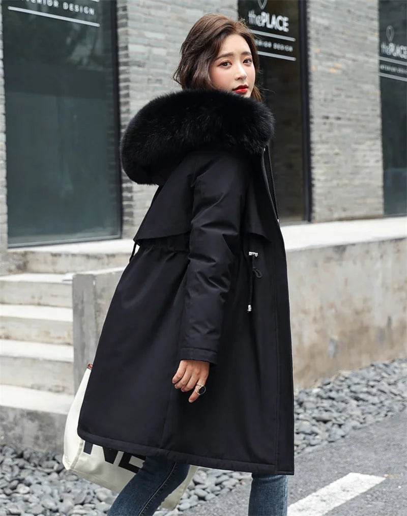 Warm Fur Collar Long Parka - P12 Hub Europe