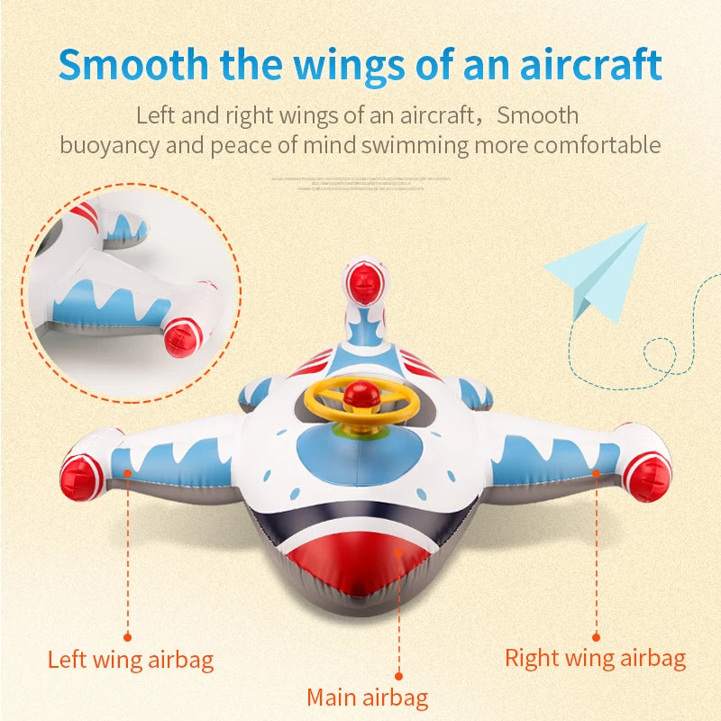 Baby Swimming Ring Kids Inflatable PVC Swim Circle Cartoon Airplane Seat Boat Floating Pool Accessories For Toddler Toys