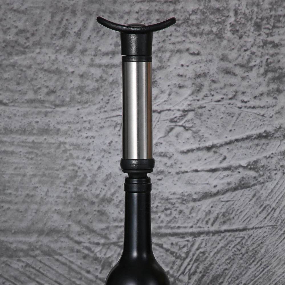 WOTOR Advanced Wine Stoppers Stainless Steel Manual Vacuum Pump Wine Saver Reusable Wine Bottle Stopper Sealer Keep Wine Fresh - P12 Hub Europe
