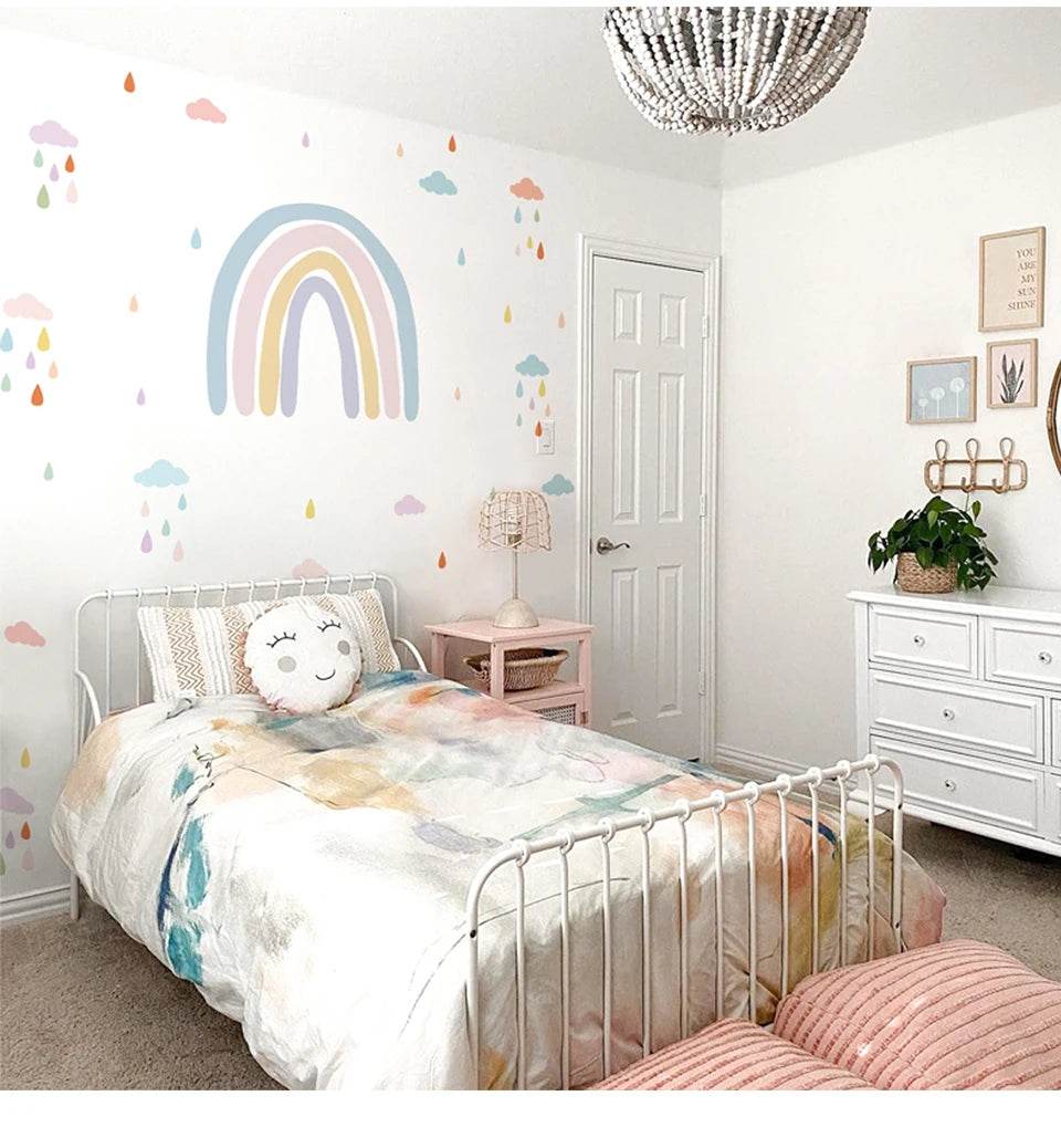 Nursery Boho Rainbow Wall Decals Wallpapers Wall Stickers Waterproof Children Living Room Bedroom KIds Baby Home Decor - P12 Hub Europe