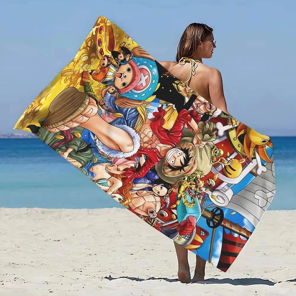 Anime One PIECES Luffys Gear 5 Beach Towel Microfiber Sand Free Quick Dry Pool Towels Gift for Women Travel Gym Shower Camping - P12 Hub Europe