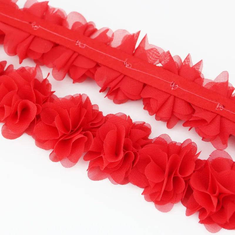 (1 meter) Chiffon lace fabric Webbing Decoration flower gift ribbons crafts Non-woven fabrics base - P12 Hub Europe