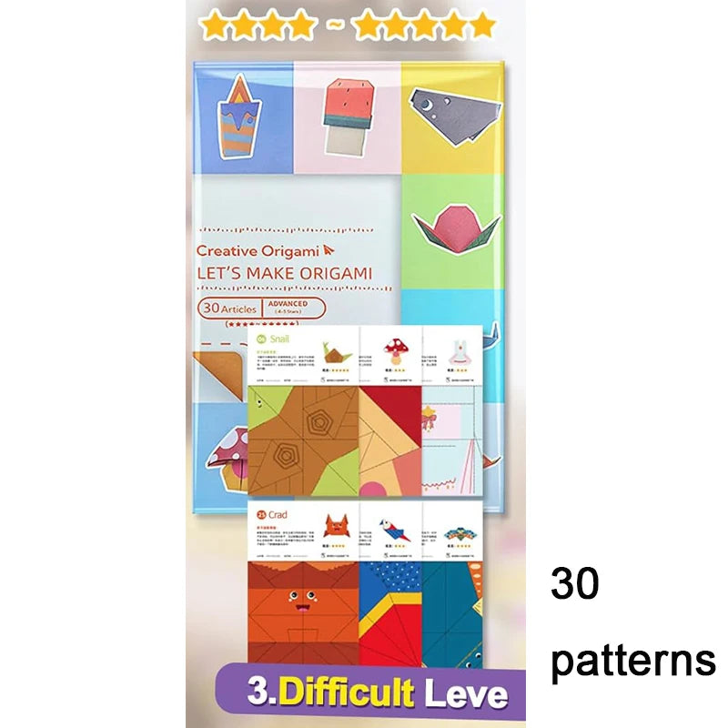 Origami Kit 30/96 Sheets Origami Paper Craft Guiding Book DIY Art Craft Projects Supplies for Beginners Children Kids Boys Girls