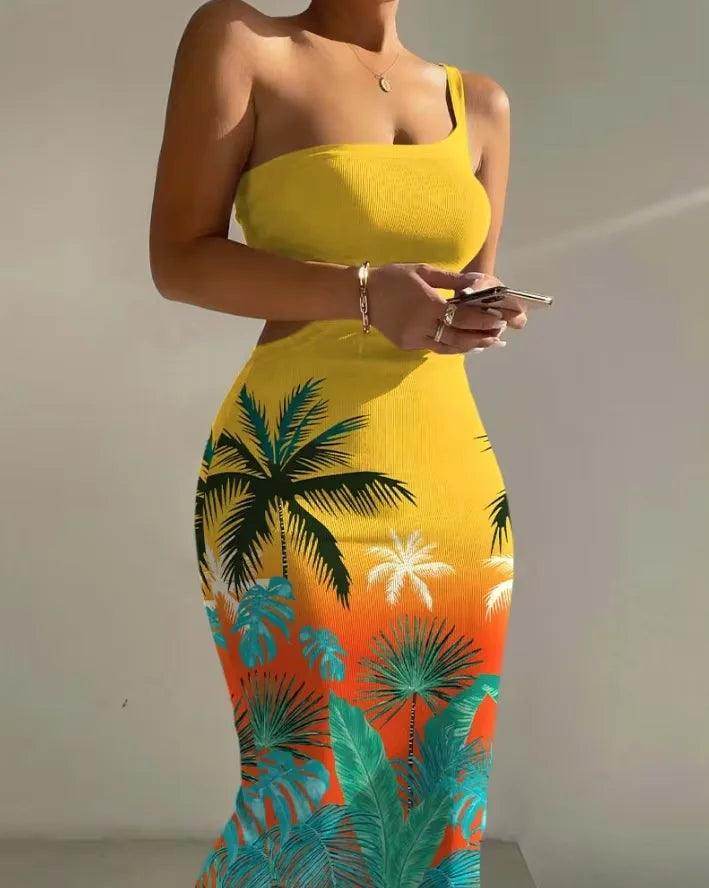Chain Neck Halter Midi Dress Backless Bodycon Beach - P12 Hub Europe