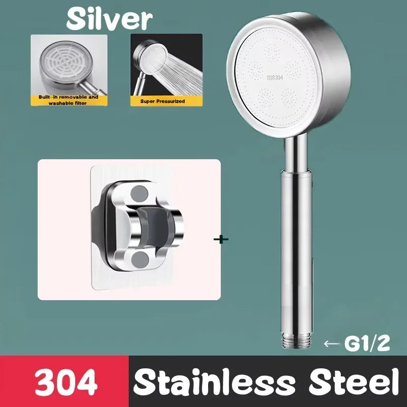 Xiaomi New 304 Stainless Steel Shower Head High Pressure Handheld Smart Bathroom Shower Head Set Bathroom Accessories 2025 Mijia