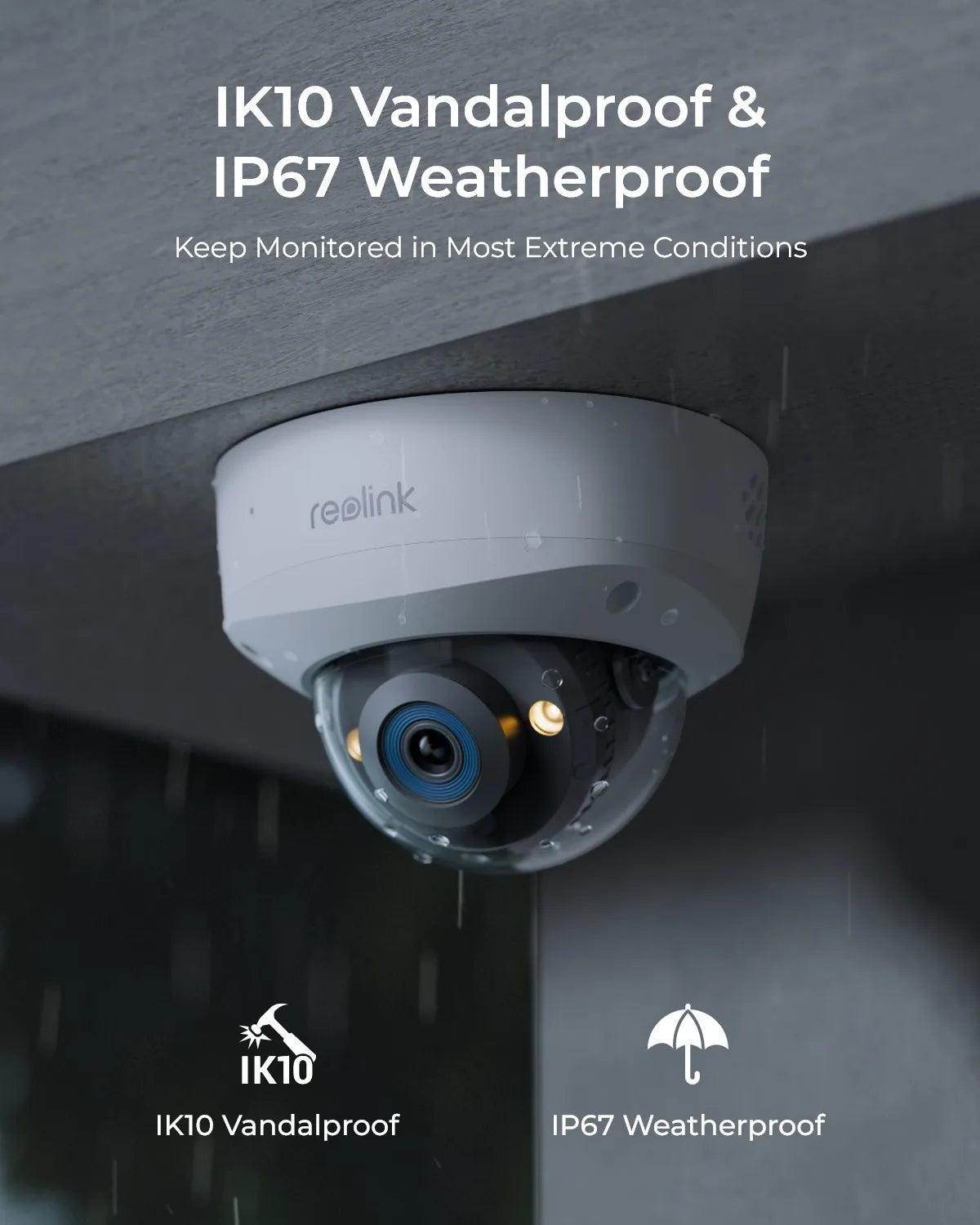 Outdoor Camera 12MP PoE Vandalproof IK10, Color Night, Audio - P12 Hub Europe