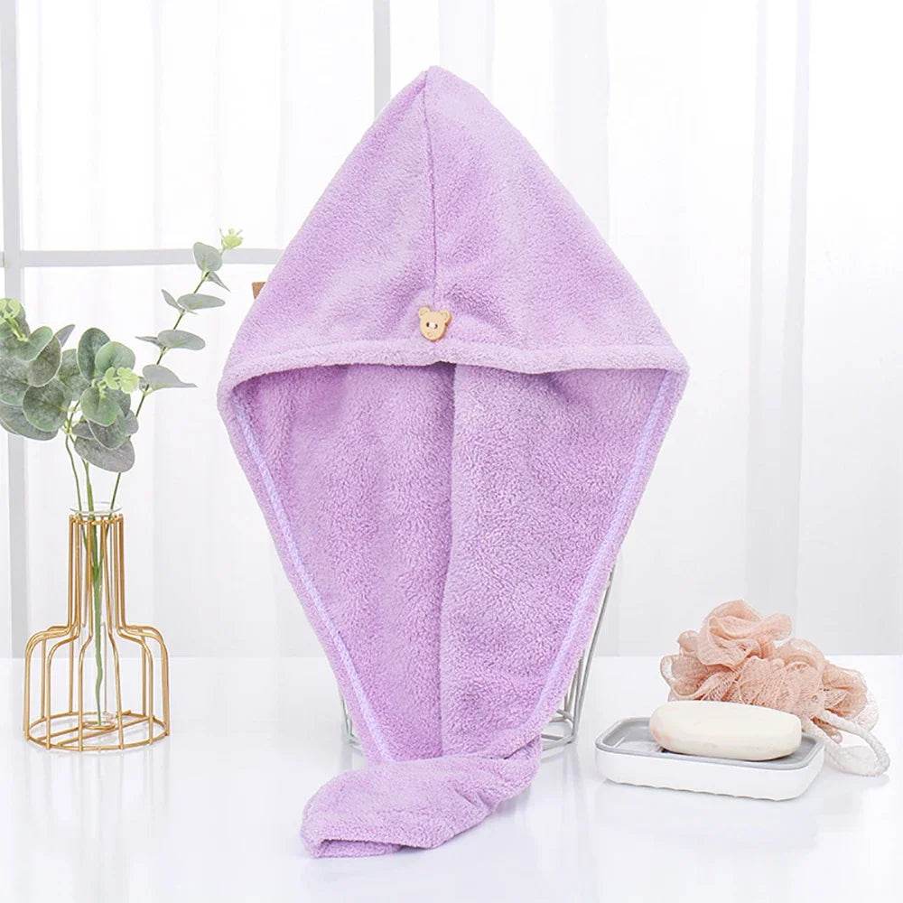 1PC Hair Drying Hat Quick-dry Microfiber Hair Towel Cap Hat Women Bath Hat Solid Towel Cap Super Absorption Turban Hair Dry Cap - P12 Hub Europe