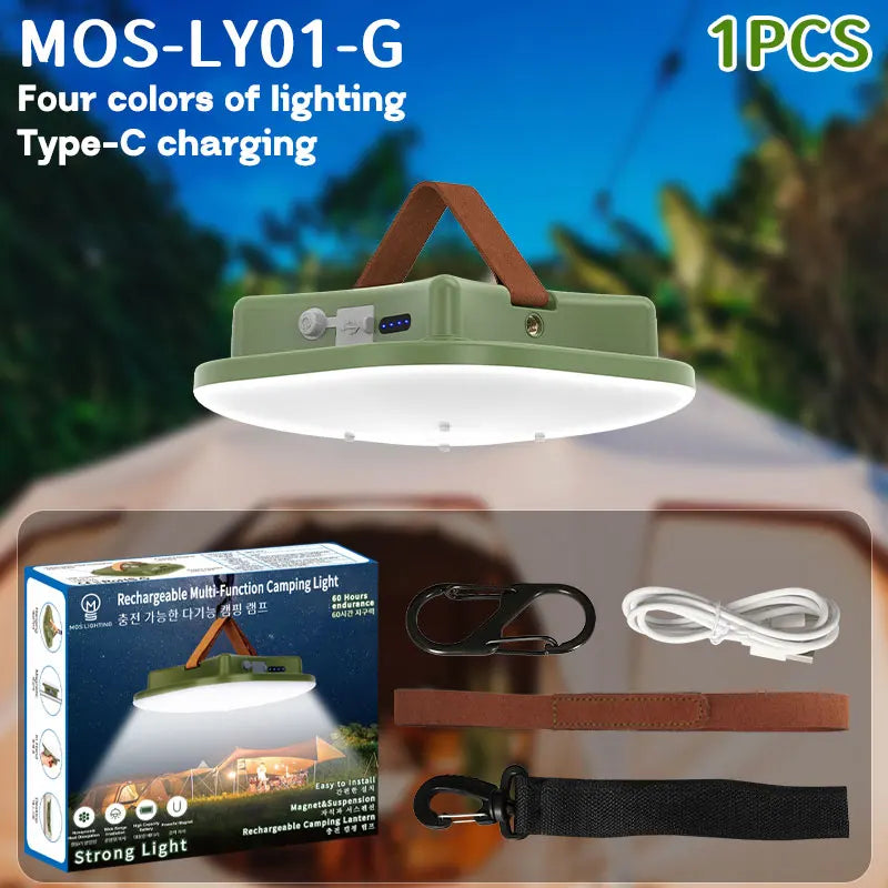 MOSLIGHTING 80W Camping Lantern Portable Flashlights Rechargeable Light IPX65 Waterproof with 4 Modes Dimmable Hanging Tent Lamp