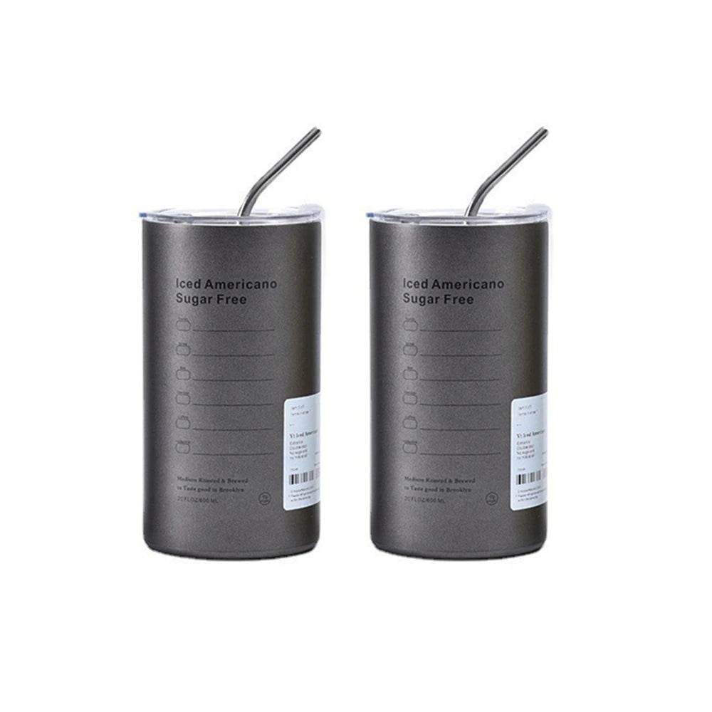 600ml Stainless Steel Thermos with Straw - P12 Hub Europe