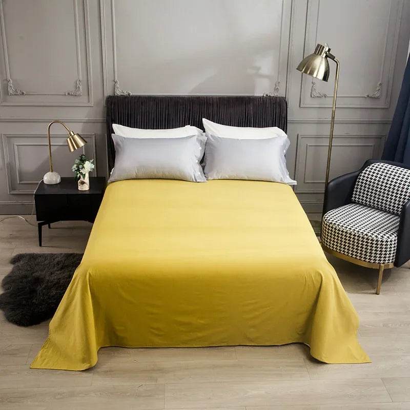 WASART Pure cotton flat bed sheet summer bedspread soft bed linens 2 people couple luxury double bed bedding king size bedsheet - P12 Hub Europe