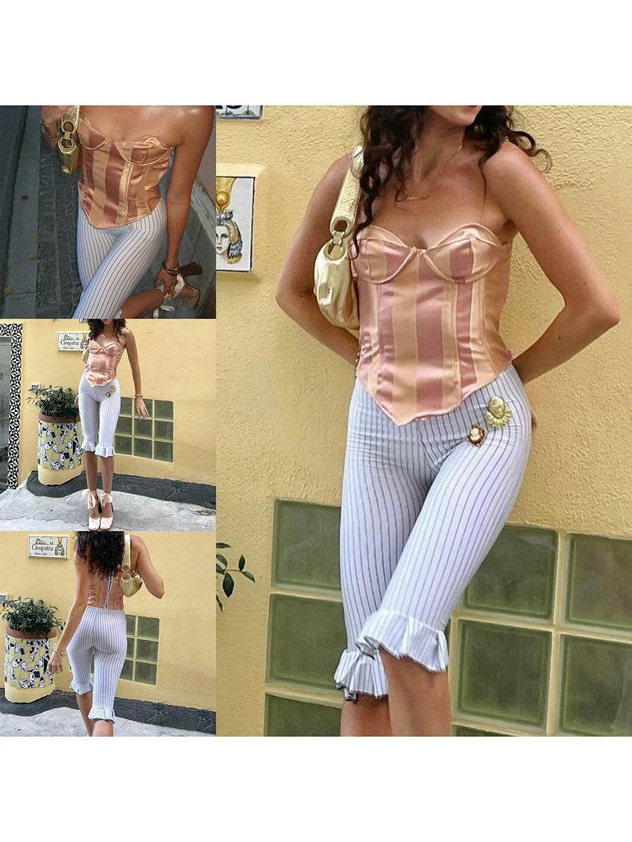 Women's Ruffle Capri Pants - P12 Hub Europe