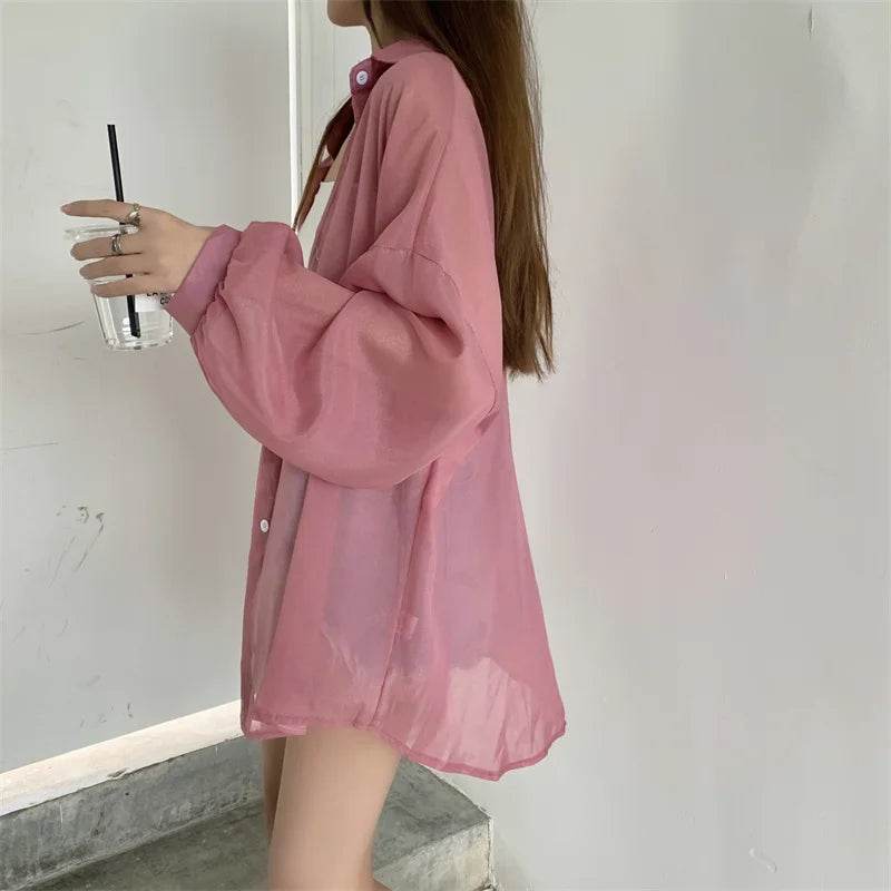 Semi Sheer Button Down Shirt - P12 Hub Europe