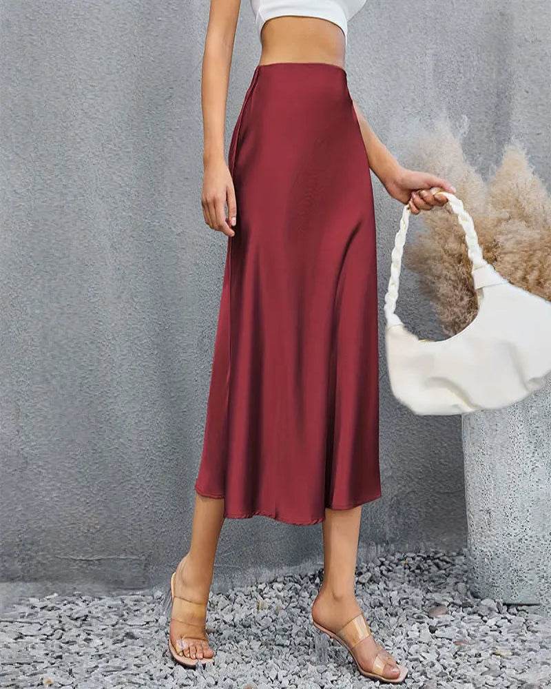 Women's Satin Long Skirt - P12 Hub Europe