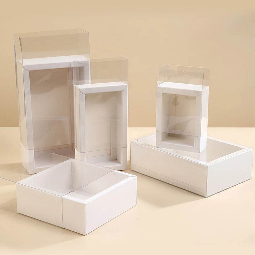 10Pcs Pull-Out Gift Boxes Drawer Kraft Paper Boxes with Clear Window Gift Jewelry Packaging Business Wedding Birthday Party - P12 Hub Europe