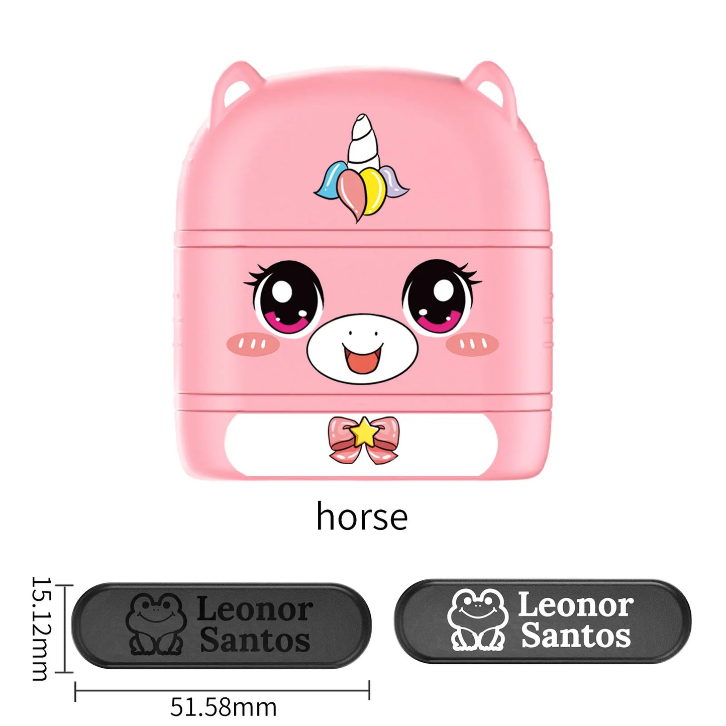 Children's Name Seal Custom Double -layer black and white ink Student's Stamp Kindergarten Clothes Waterproof Name StickerStamp