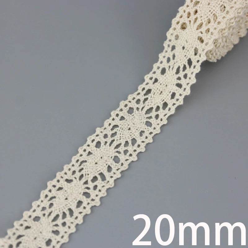 (5Meter/roll) White Beige Cotton Embroidered Lace Net Ribbons Fabric Trim DIY Sewing Handmade Craft Materials - P12 Hub Europe