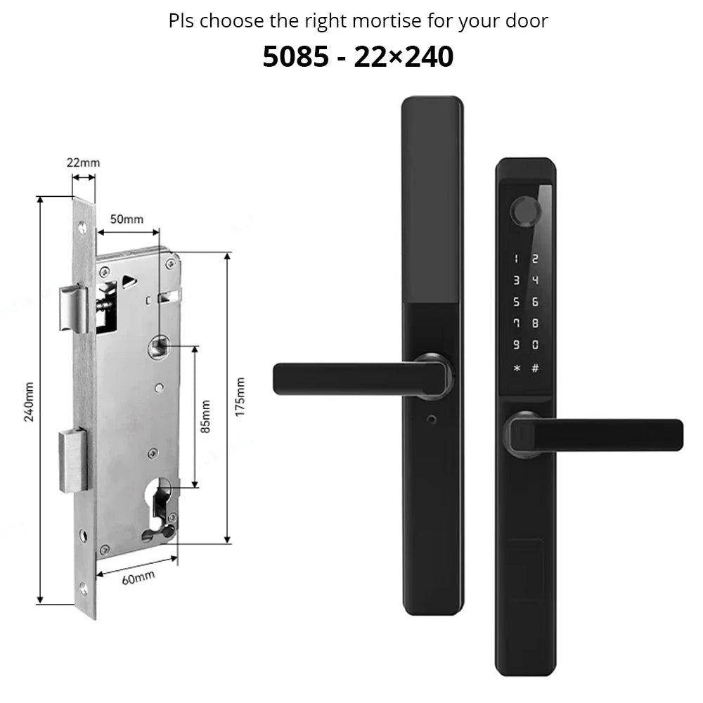 Fingerprint WiFi Smart Lock , App, Glass/Patio Door, IP68 - P12 Hub Europe