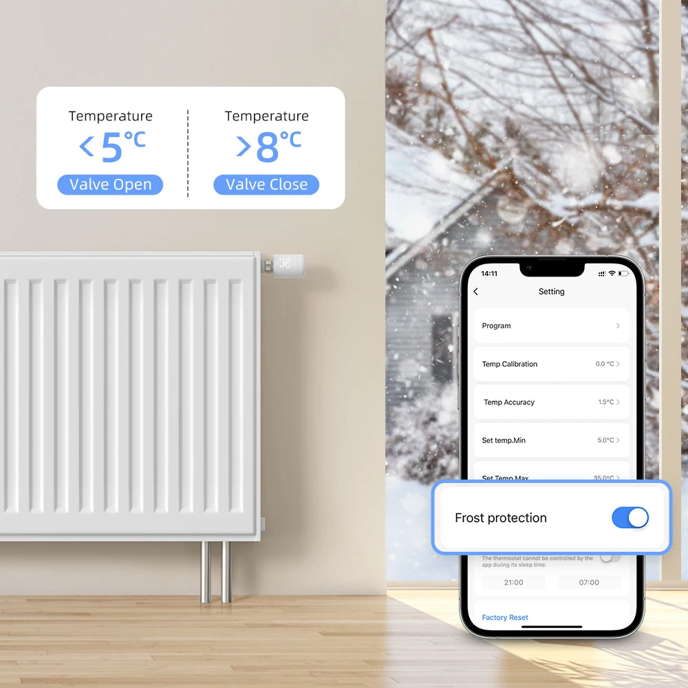 Tuya Wifi Thermostatic Valve Radiator Head TRV Smart Thermostatic Valve Wifi Thermostat Temperature Controller Alexa Google Home