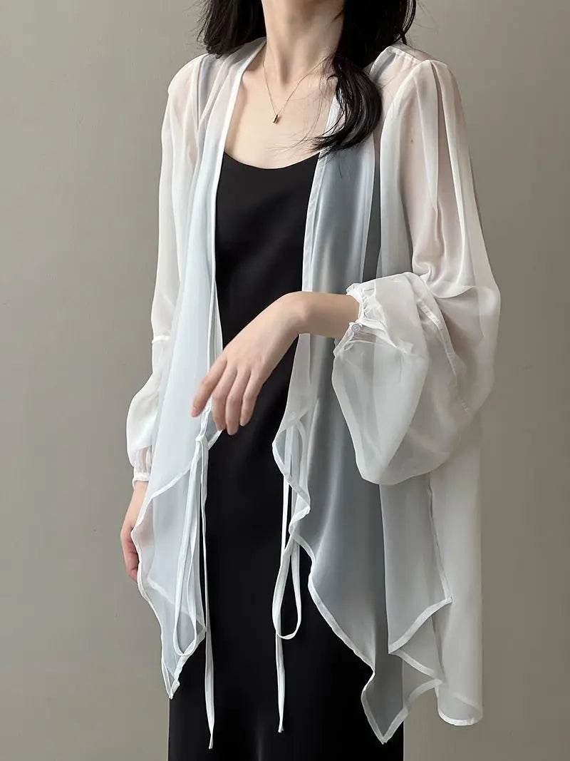 Women's V-neck Chiffon Loose Shirt - P12 Hub Europe