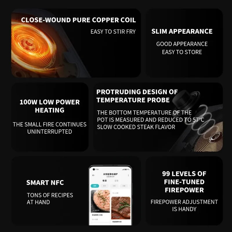 Xioami Mijia Ultra-thin Induction Cooker 2100W Smart Home Induction Cooker 23mm ultra-thin Induction Cooker Connect to Mijia APP