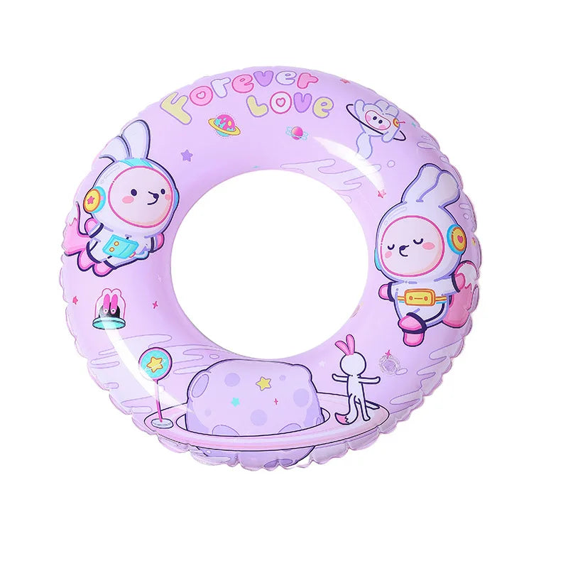 Inflatable Toys Kawaii Kuromi Swimming Ring Cartoon Cute Anti-rollover Kids' Floats Inflatable Baby Swimming Ring Kids Gift