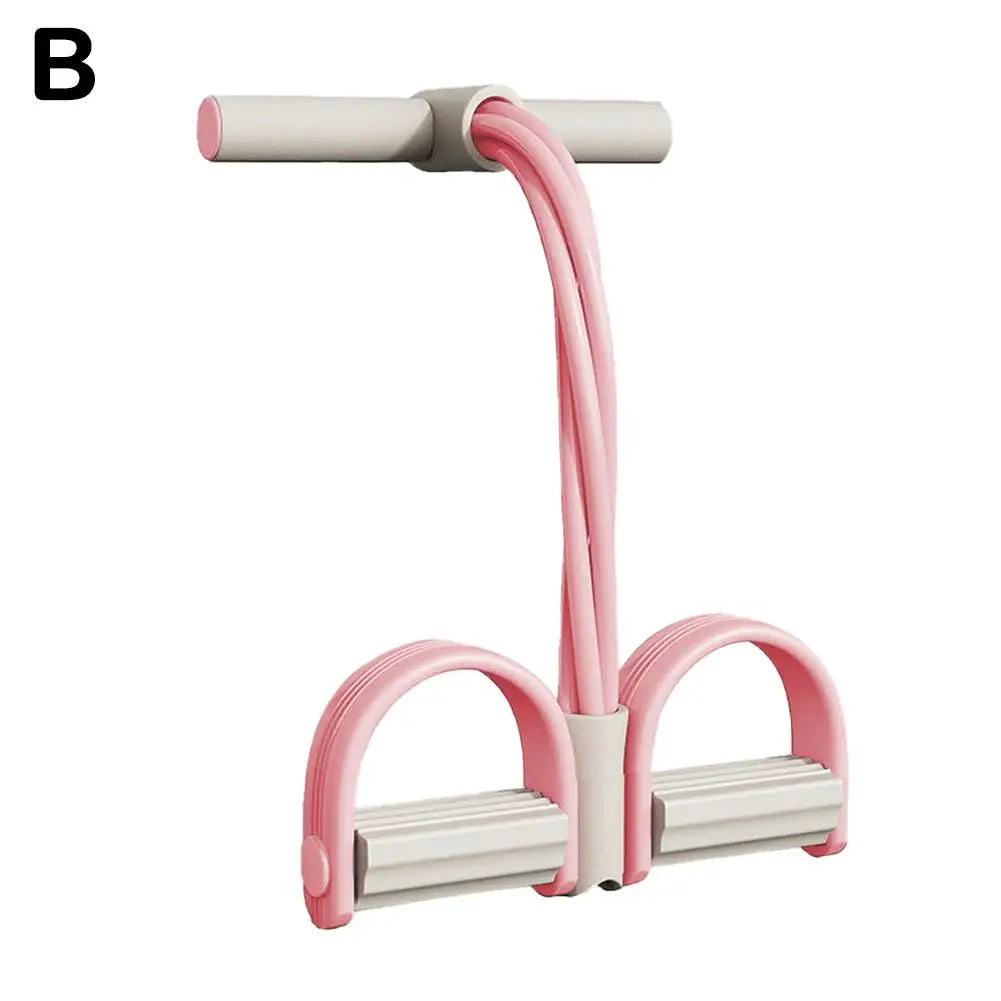 4 Tube Pedal Tensioner Portable Resistance Band Sit Up Fitness Equipment Yoga Stretching Tummy Trimmer Pull Rope Equipment