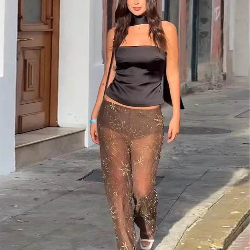 Sequin Baggy Wide Pants - P12 Hub Europe