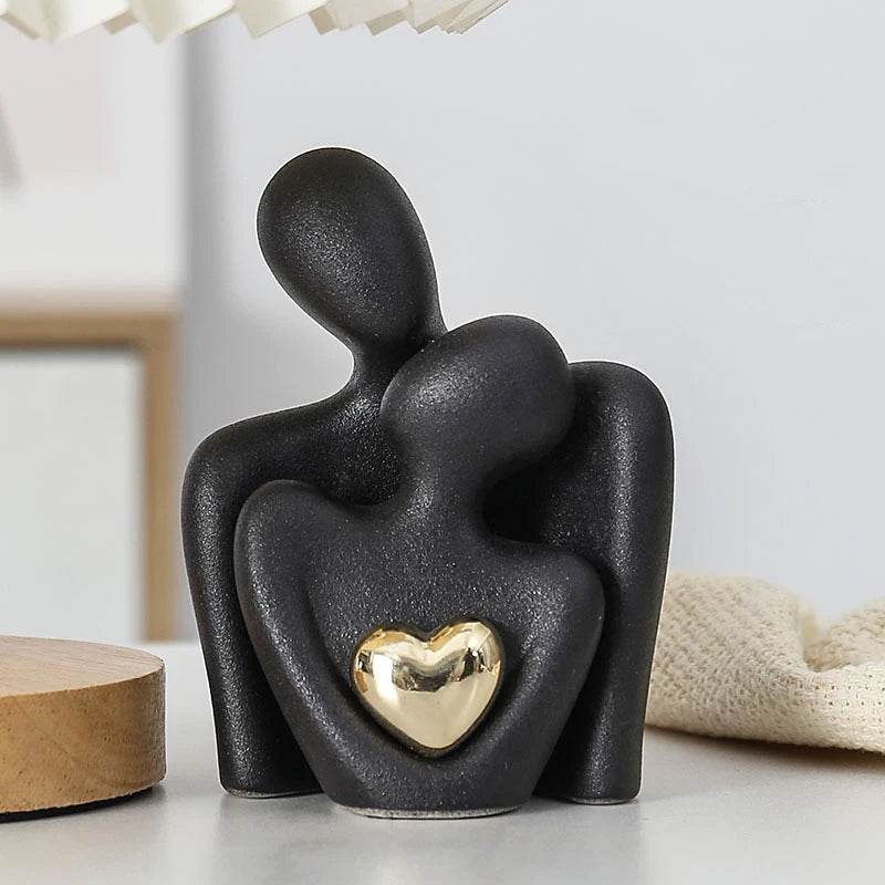 1 Pair Romantic Ceramic Love Embrace Figurines, Earthenware Couple Set, Indoor Decor for Bedroom, Valentine'S Day Festival Gift - P12 Hub Europe