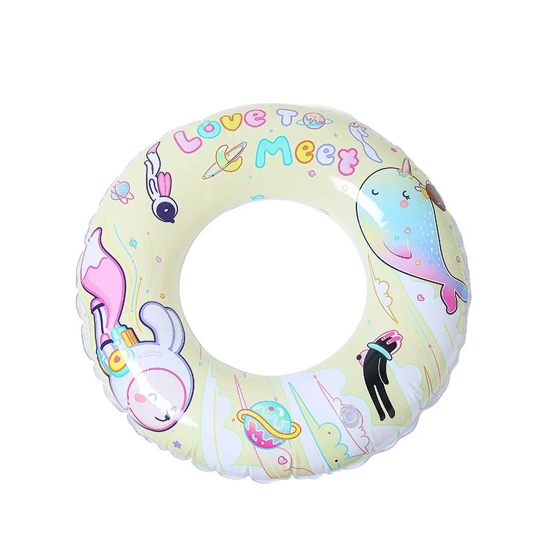 Inflatable Toys Kawaii Kuromi Swimming Ring Cartoon Cute Anti-rollover Kids' Floats Inflatable Baby Swimming Ring Kids Gift