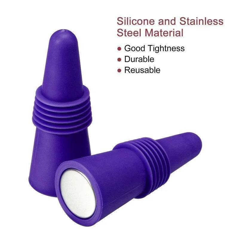 Silicone Wine and Beverage Bottle Cap Set Leak Proof Champagne Bottles Sealer Stoppers Wine Cork Saver Stopper Reusable - P12 Hub Europe