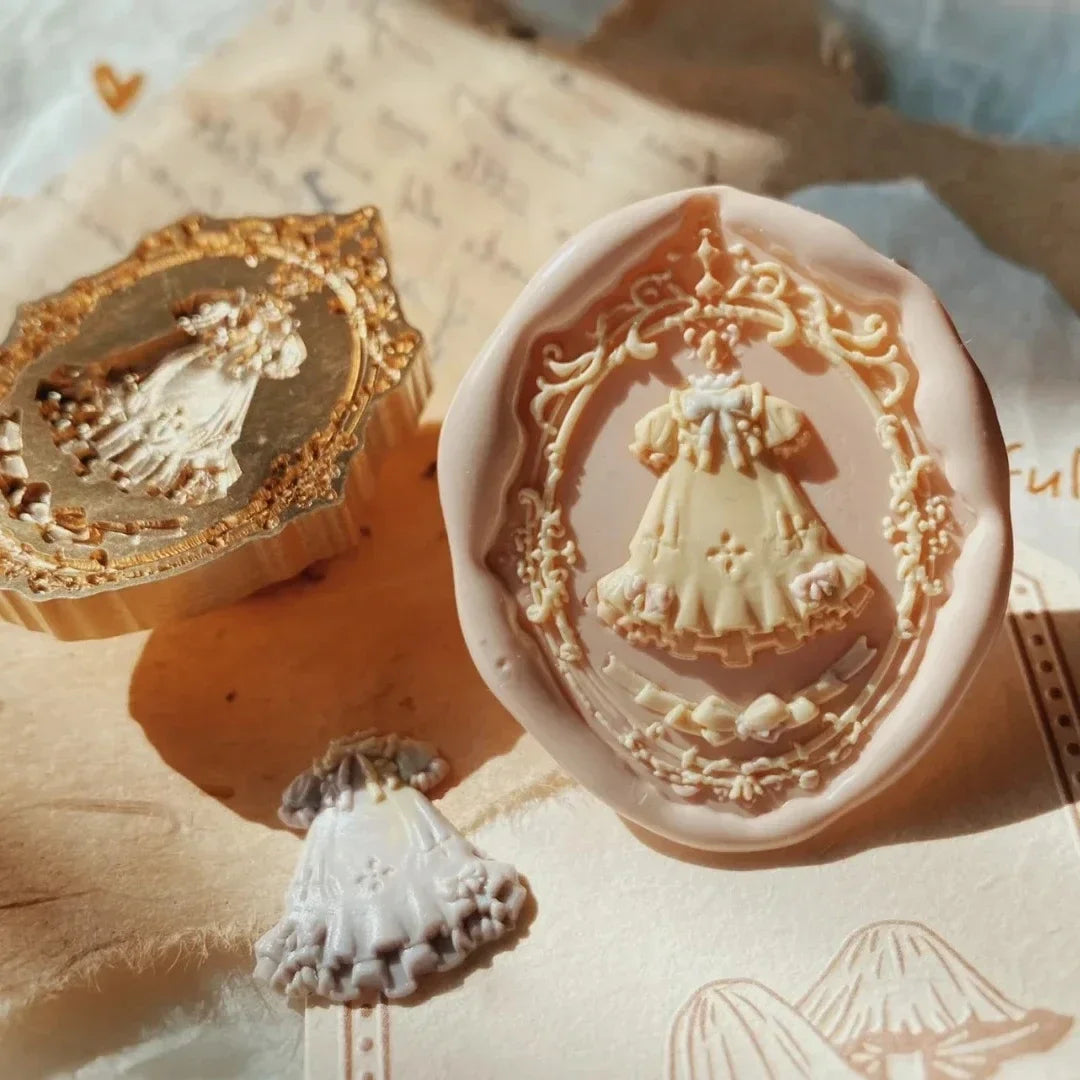 Conch Love Rose Stamp Copper Fire Seal Head Invitation Gift Craft Toy Fine Carving Seal Shaped Relief Envelope Seal Craft Toy