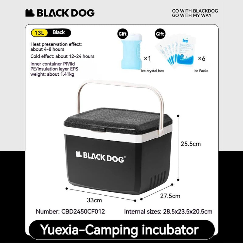 Naturehike BLACKDOG 25L/13L/5L Cooler Box Portable Camping Picnic Large Capacity Outdoor Fishing Car Insulated Refrigerator Box